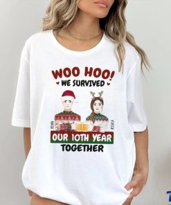 Woo Hoo We Survived Christmas Gift For Couples Personalized T Shirt