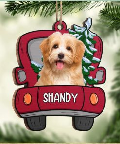 Woof You A Merry Christmas, Parents   Personalized Custom Car Shaped Wood Photo Christmas Ornament   Upload Image, Gift For Pet Lovers, Christmas Gift