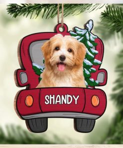 Woof You A Merry Christmas, Parents   Personalized Custom Car Shaped Wood Photo Christmas Ornament   Upload Image, Gift For Pet Lovers, Christmas Gift