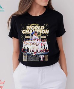 World Champions Texas Rangers 2023 First Time Ever Signatures Shirt