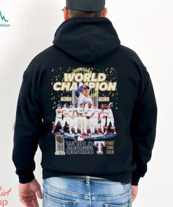 World Champions Texas Rangers 2023 First Time Ever Signatures Shirt
