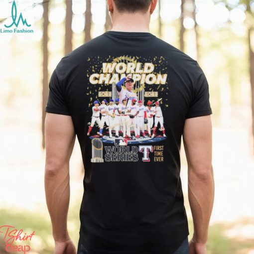 World Champions Texas Rangers 2023 First Time Ever Signatures Shirt