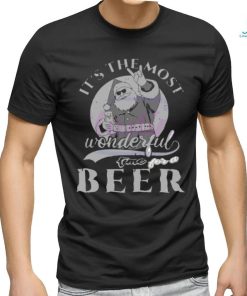 Xmas 2023 Santa Claus Wonderful Time For A Beer shirt