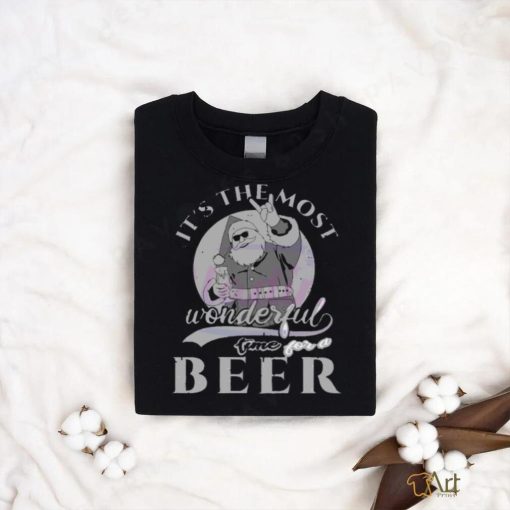 Xmas 2023 Santa Claus Wonderful Time For A Beer shirt