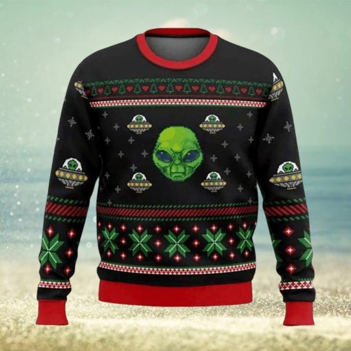 Xmas Alien With A UFO Ugly Sweater – Christmas Gifts For Frends