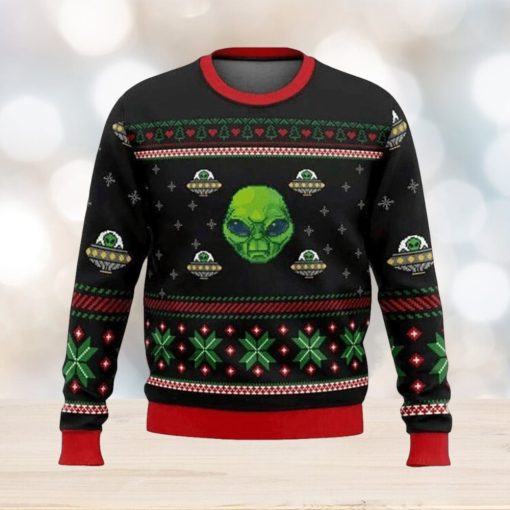 Xmas Alien With A UFO Ugly Sweater – Christmas Gifts For Frends