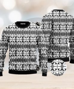 Xmas Knit Style Black And White Christmas Unisex Ugly Sweater