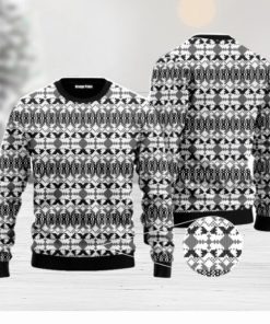 Xmas Knit Style Black And White Christmas Unisex Ugly Sweater