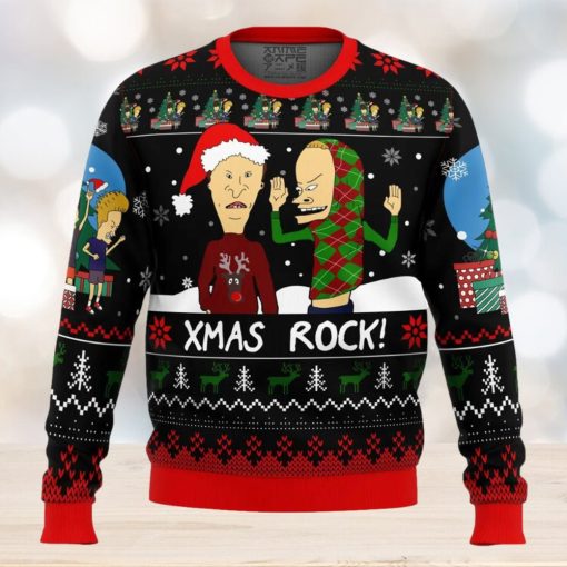 Xmas Rock Beavis and Butthead Ugly Christmas Sweater