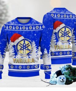 Yamaha Blue Logo Wearing Santa Hat Christmas Gift Ugly Christmas Sweater Christmas Gift Ideas