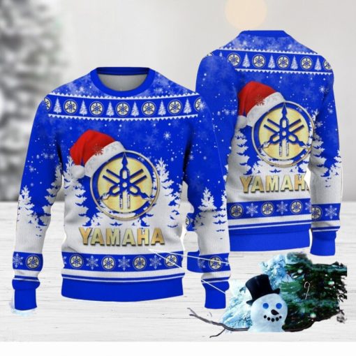 Yamaha Blue Logo Wearing Santa Hat Christmas Gift Ugly Christmas Sweater Christmas Gift Ideas