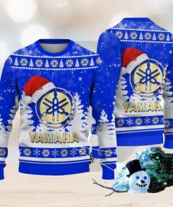 Yamaha Blue Logo Wearing Santa Hat Christmas Gift Ugly Christmas Sweater Christmas Gift Ideas