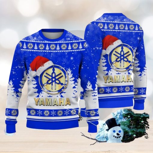 Yamaha Blue Logo Wearing Santa Hat Christmas Gift Ugly Christmas Sweater Christmas Gift Ideas