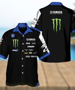 Yamaha Racing Monster V2 Dark Blue Hawaiian Shirt