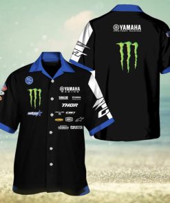 Yamaha Racing Monster V2 Dark Blue Hawaiian Shirt