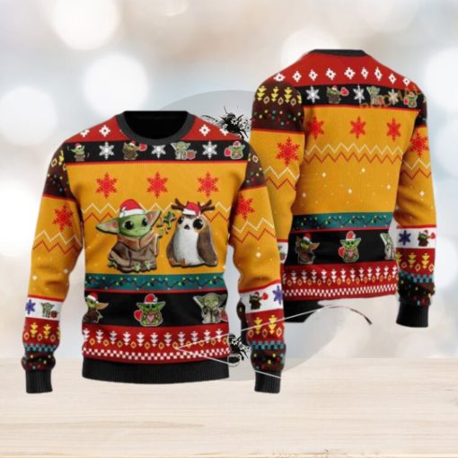 Yoda Funny Xmas Sweater, Star Wars Themed Family Ugly Christmas Sweater