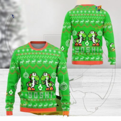 Yoshi Mario Bros Funny Xmas Sweater, Cute Ugly Christmas Gift for Gamers