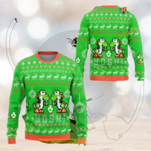 Yoshi Mario Bros Funny Xmas Sweater, Cute Ugly Christmas Gift for Gamers