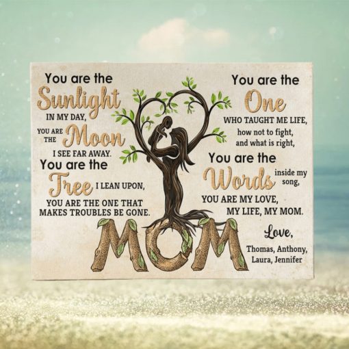 You Are The Sunlight In My Day, Mom And Children Canvas Poster