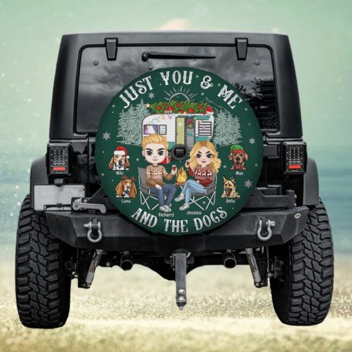 You & Me And The Dogs, Personalized Camping Couple Tire Cover, Gift For Her, Him