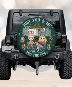 You & Me And The Dogs, Personalized Camping Couple Tire Cover, Gift For Her, Him