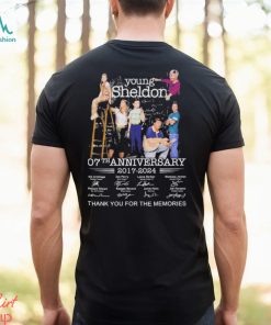 Young Sheldon 07th anniversary 1017 2024 signatures thank you for the memories shirt