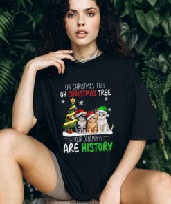 Your Ornaments Are History   Funny Christmas Cat Classic T Shirt