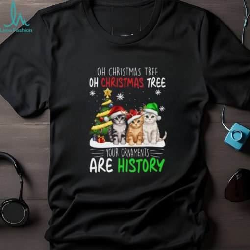 Your Ornaments Are History   Funny Christmas Cat Classic T Shirt