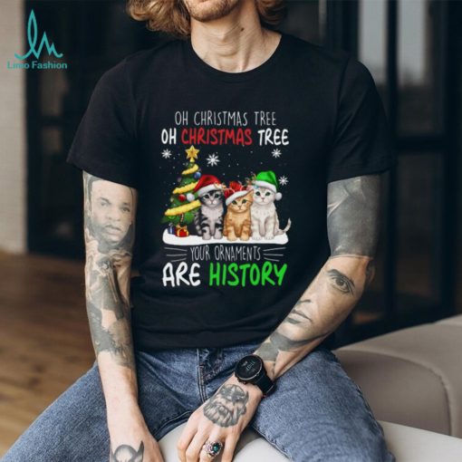 Your Ornaments Are History   Funny Christmas Cat Classic T Shirt