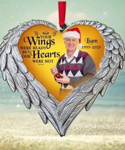 Your Wings Were Ready But Our Hearts Were Not, Custom Photo Memorial Ornament, Christmas Gifts