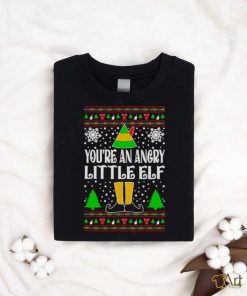 You’re an angry little elf movie quote Ugly Christmas shirt