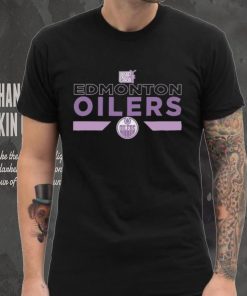 Youth Edmonton Oilers Levelwear Black Hockey Fights Cancer Podium Fleece Shirt