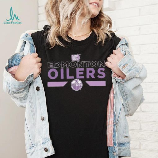 Youth Edmonton Oilers Levelwear Black Hockey Fights Cancer Podium Fleece Shirt