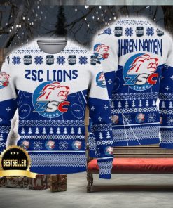 ZSC Lions Ugly Christmas Sweater Logo Custom Name Gift Fans