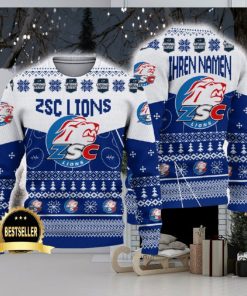 ZSC Lions Ugly Christmas Sweater Logo Custom Name Gift Fans