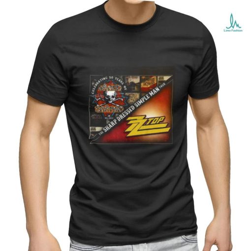 ZZ Top and Lynyrd Skynyrd Announce 2024 The Sharp Dressed Simple Man Tour T Shirt