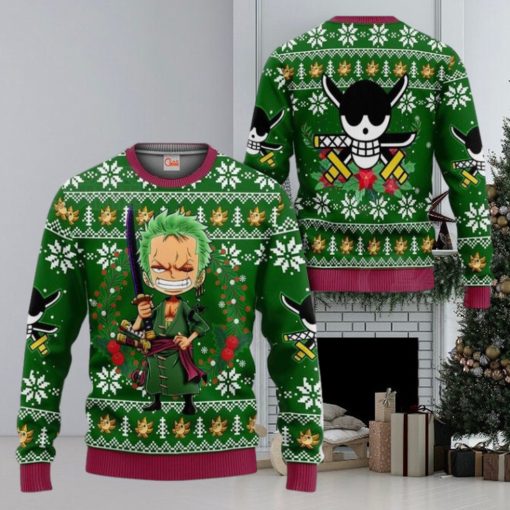 Zoro Ugly Christmas Sweater One Piece Anime Xmas Gift