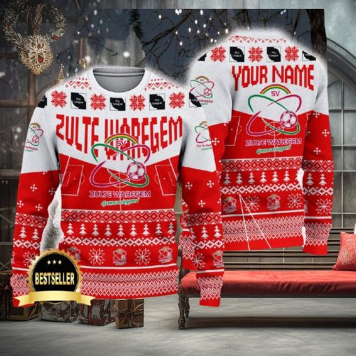 Zulte Waregem Ugly Christmas Sweater Logo Custom Name Gift Fans