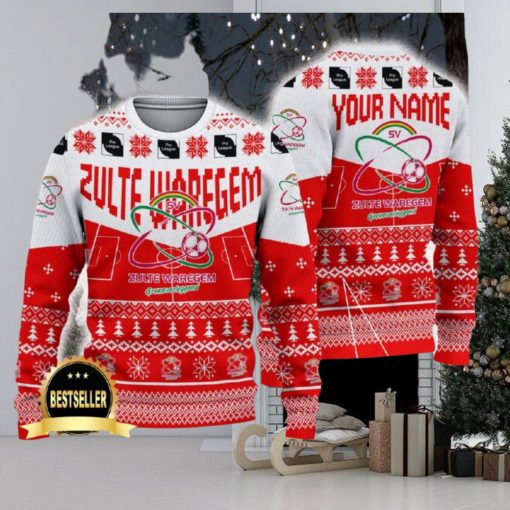 Zulte Waregem Ugly Christmas Sweater Logo Custom Name Gift Fans