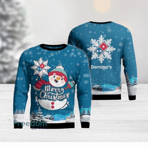 domino’s pizza Snowflakes Snowman Cute 3D Sweater Gift Christmas For Men And Women