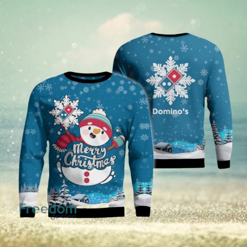 domino’s pizza Snowflakes Snowman Cute 3D Sweater Gift Christmas For Men And Women