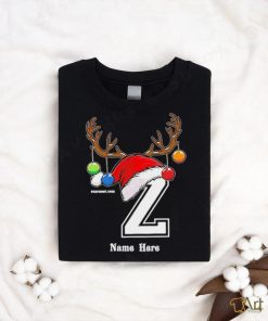 hat santa reindeer name here merry christmas shirt