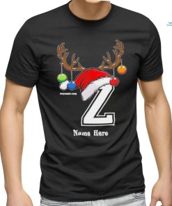 hat santa reindeer name here merry christmas shirt