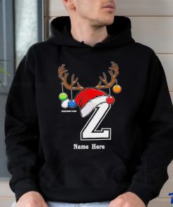 hat santa reindeer name here merry christmas shirt
