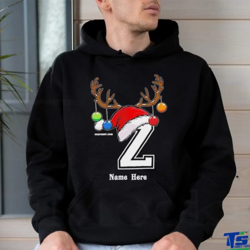 hat santa reindeer name here merry christmas shirt