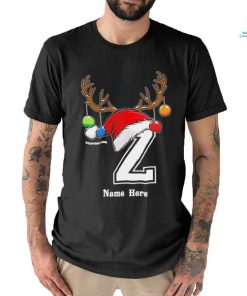 hat santa reindeer name here merry christmas shirt