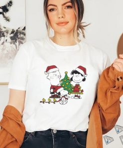 lucy Van Pelt And Woodstock Santa Merry Christmas T shirt