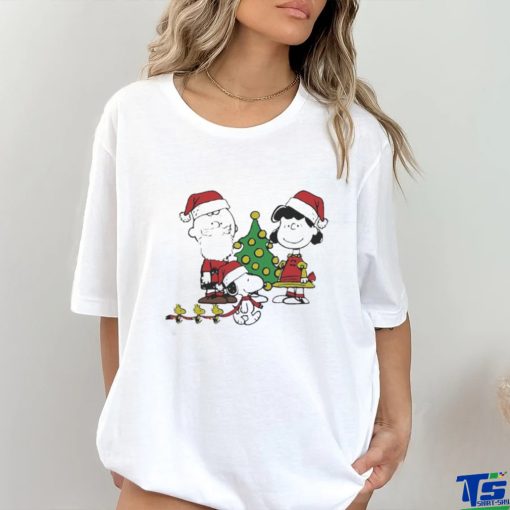 lucy Van Pelt And Woodstock Santa Merry Christmas T shirt