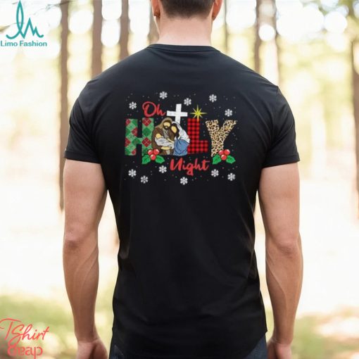 oh holy night christmas pajama x mas plaid christian t shirt