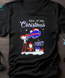 peanuts Snoopy And Charlie Brown Wall Paint Buffalo Bills This Is My Christmas Shirt